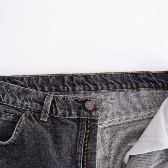 Vintage Levis 619 Black Stone Wash Straight Leg Denim Orange Tag Jeans 36/32 - Picture 5 of 14